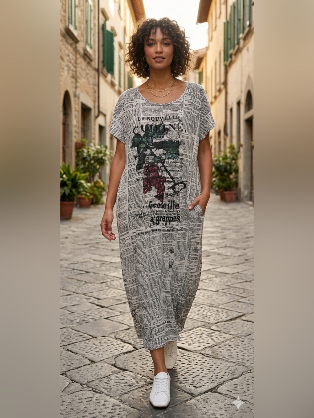 Rundholz Fraise Print Linen Dress Size Medium NWT Avant-Garde Designer